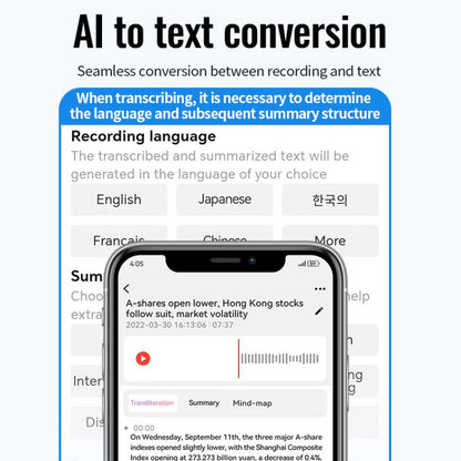 JNN A6 Portable Smart AI Magnetic Recorder Support APP Control