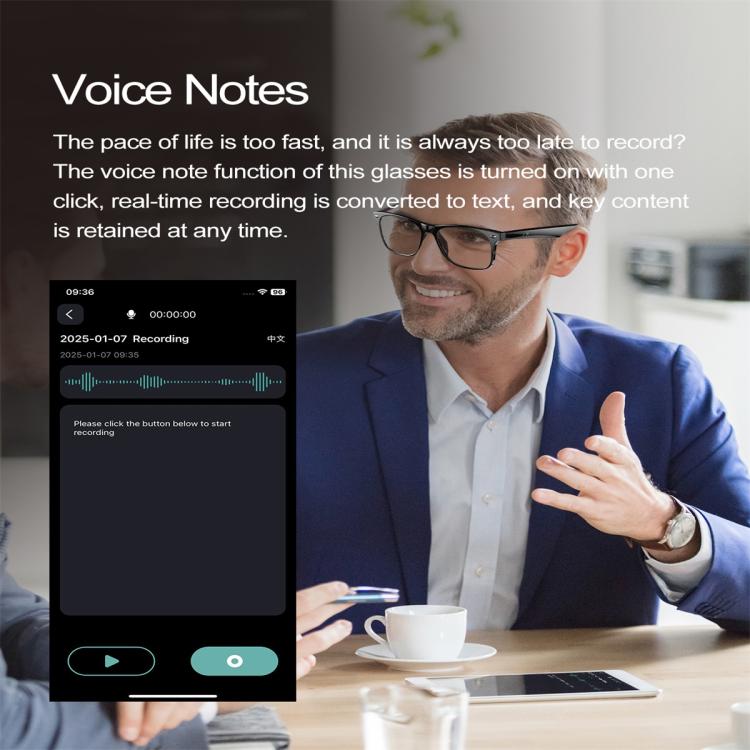 VibraTalk™ W100 Smart Glasses – AI Translation, Conversation & Bluetooth Audio